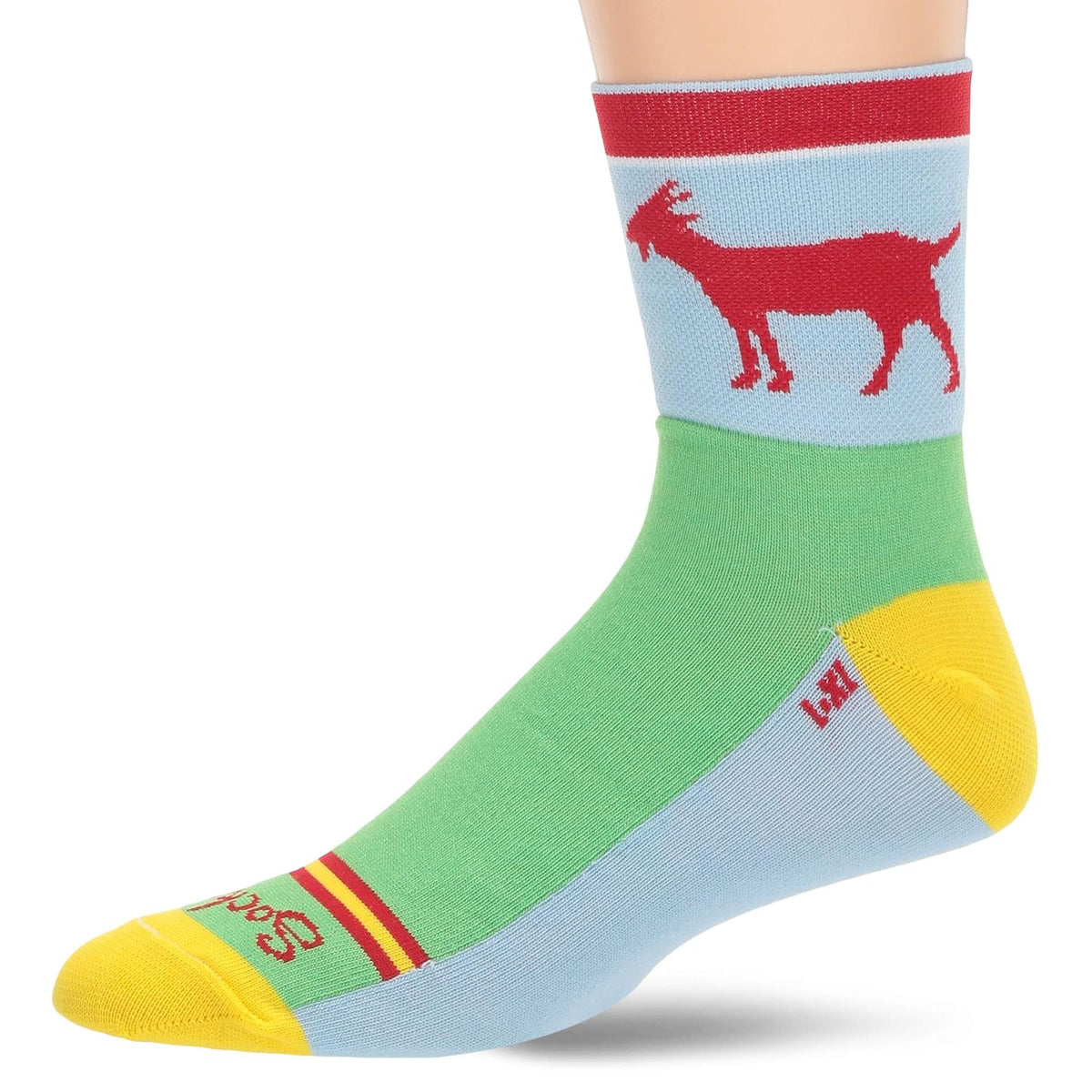 SockGuy Socks, Blue, Goat 4"