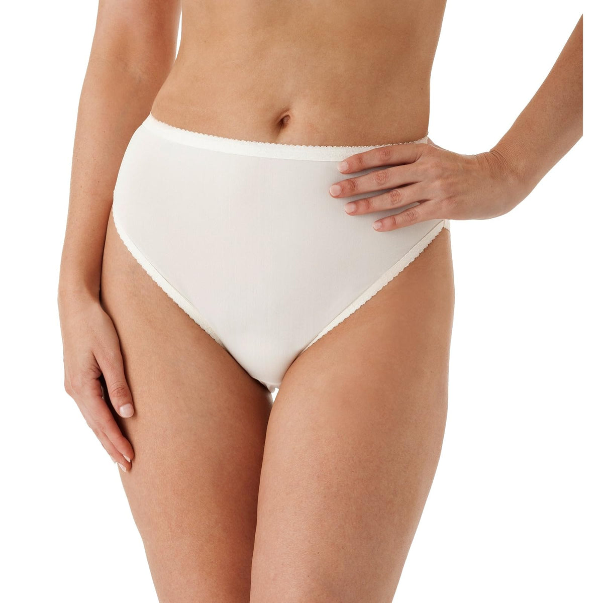 Shadowline Underpants, White, Women's Spandex Hi-leg Brief