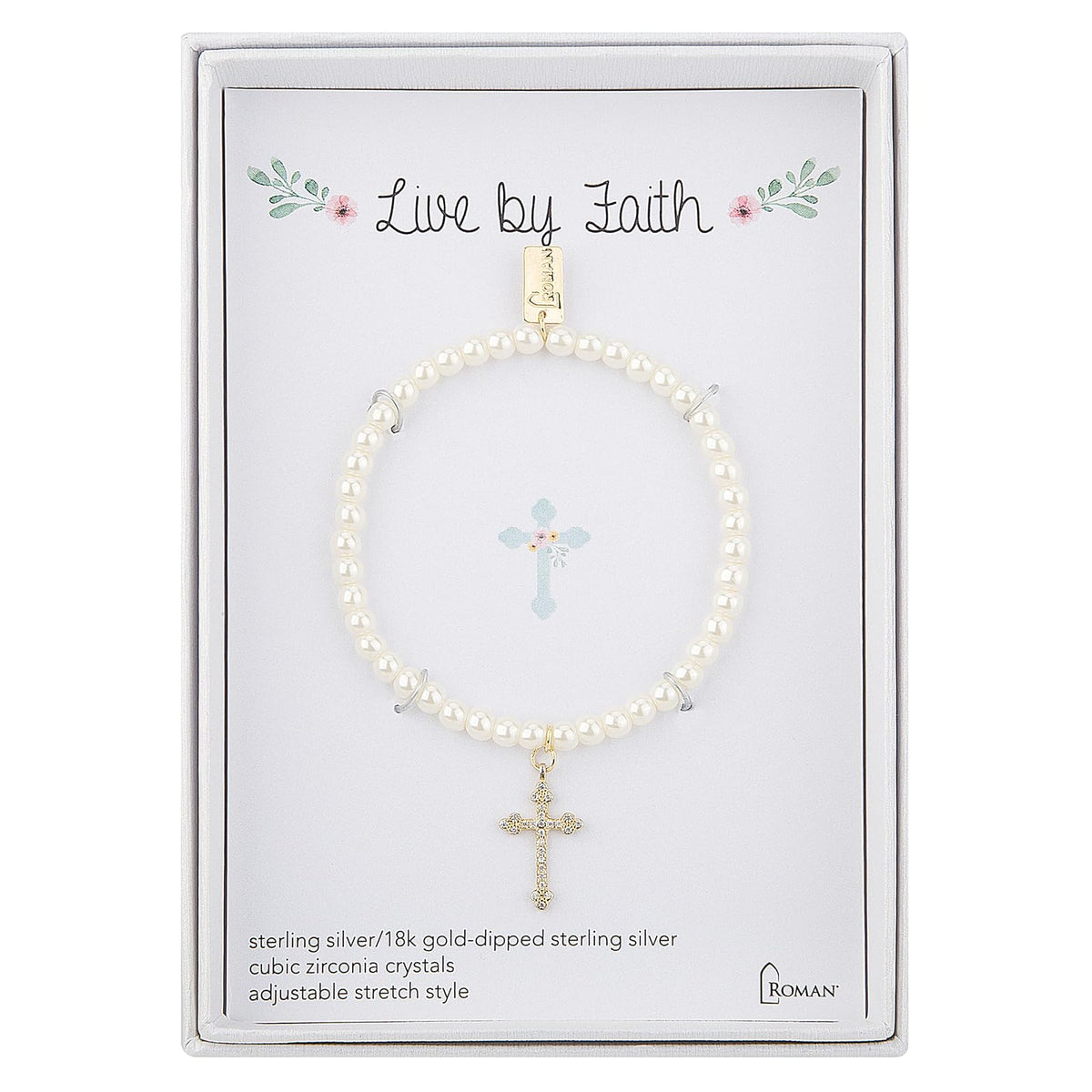 Roman Bracelet, 6", White