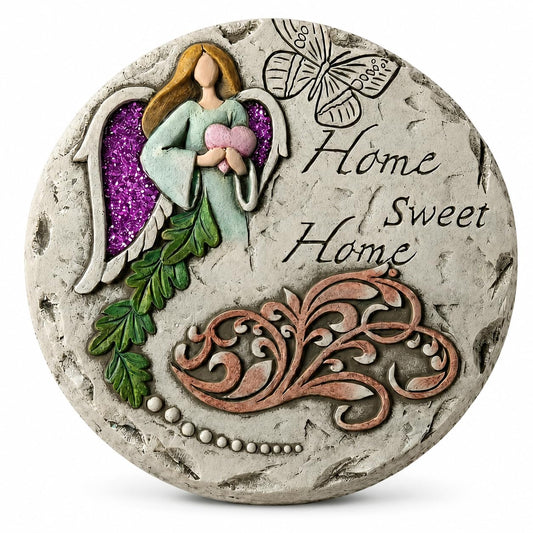 Comfy Hour 10" Angel Home Sweet Home Garden Stepping Stone