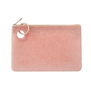 Oventure Cosmetic Case, Rose Gold Confetti, Silicone Wallet