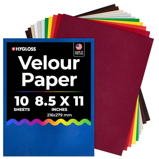 Hygloss Products, Inc Assorted Colors 10 Sheets Velour Paper, 8.5-x-11-Inch
