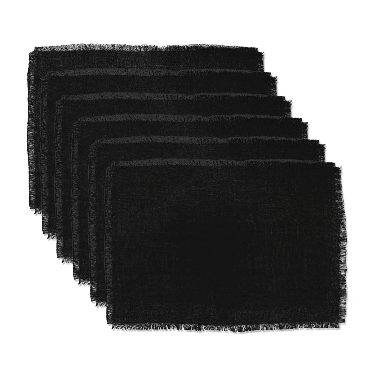 DII Table Runner, Placemat Set, 13x19", Solid Black