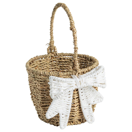 Mud Pie Basket, 9" x 6 1/2", WHITE