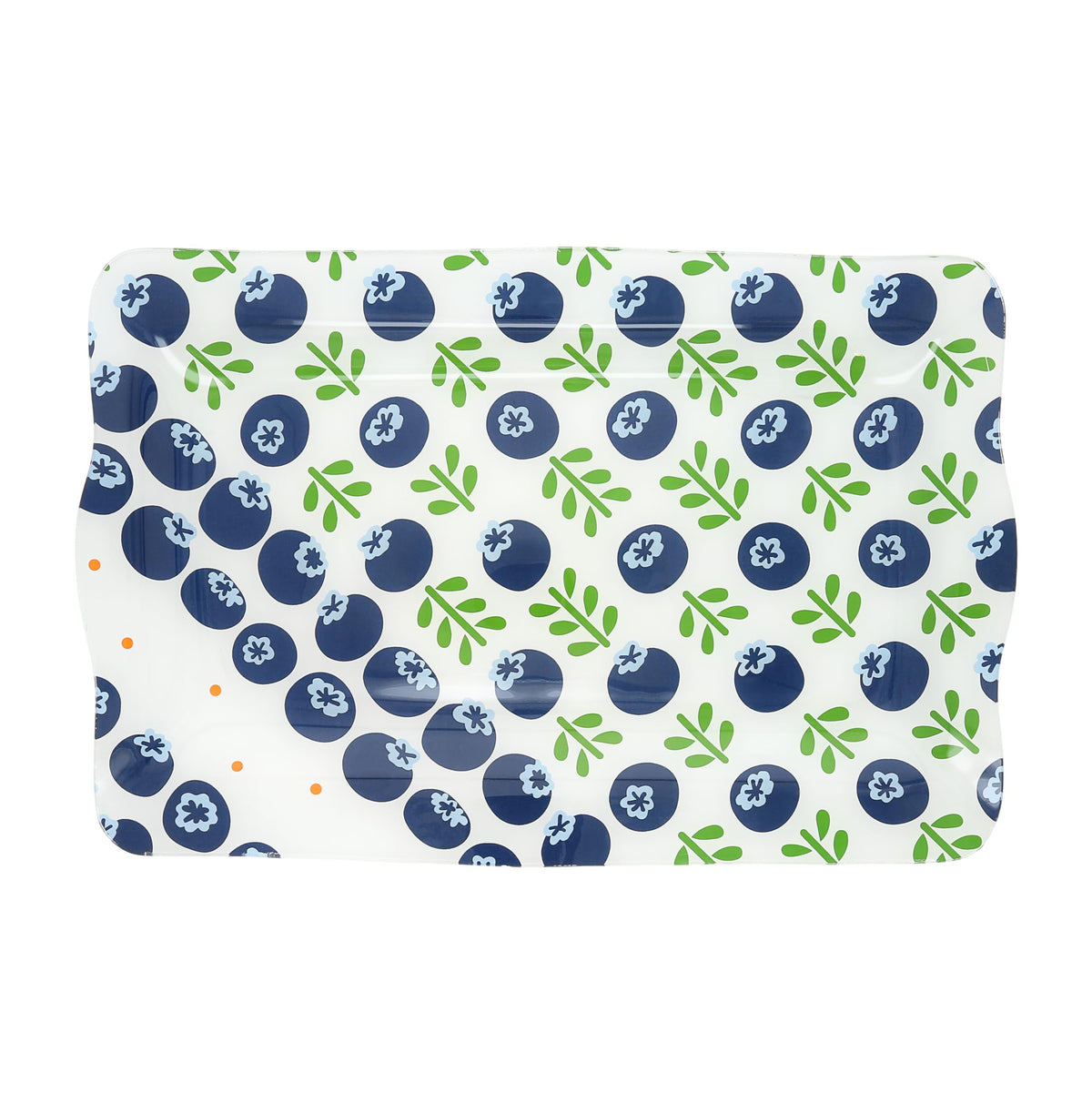 Pavilion - Blueberries - 16.75" x 11" Serving Tray Dish Platter Vintage Orange Kitchen Decor Serveware