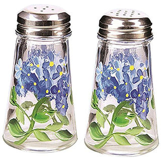 4.25 Inch Salt and Pepper Shakers, Blue Hydrangea, Set of 2