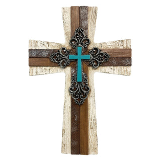 De Leon Collections Wall Art, 8"L x 11.8"W, Turquoise and Brown