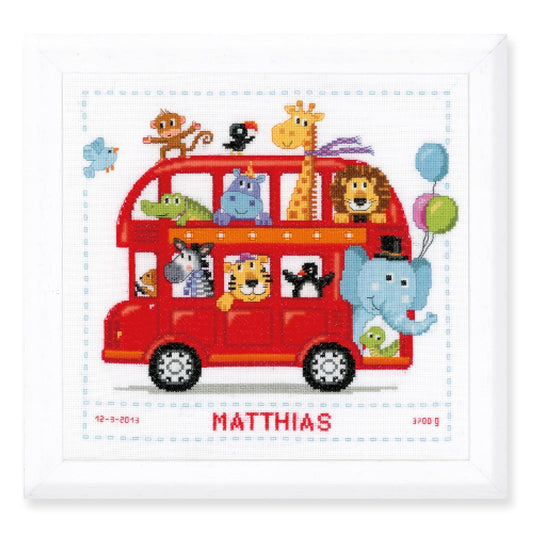 Vervaco Counted Cross Stitch Kit Safari Bus 1.2" x 11.2"