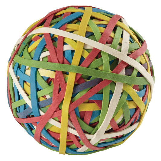 ACCO (Office)  72155 Rubber Band Ball, Approximately 270 Rubber Bands, Assorted