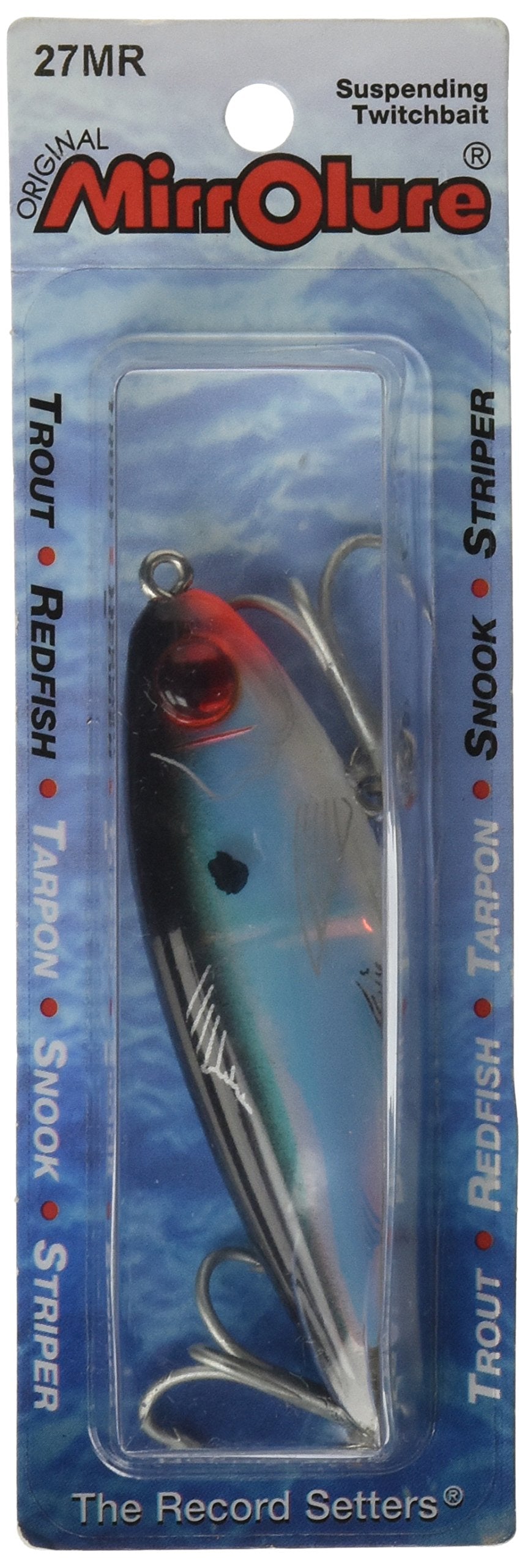 MirrOLure Fishing Hook, 3 1/8 in, 9/16 oz, Black Bk/White/Silver