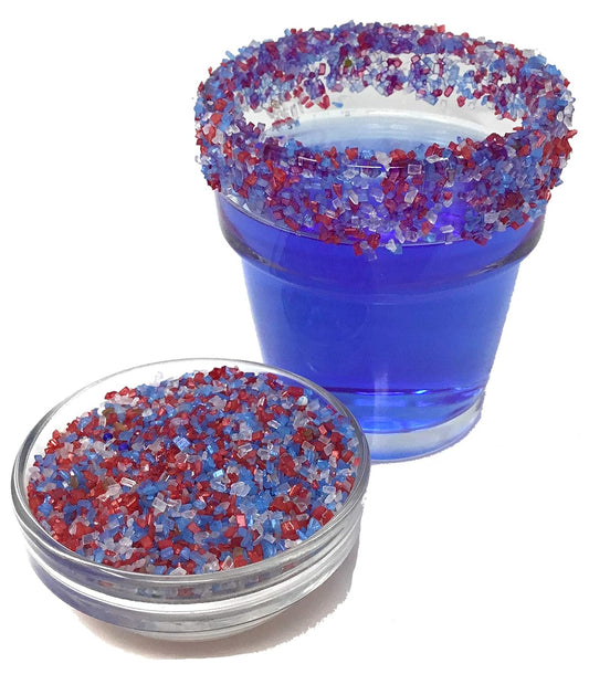 Ultimate Baker Snowy River Americas Cocktail Sugar - Kosher All Natural Red, White, and Blue Cocktail Rimmer and Coffee Rimmer (Americas, 1lb Bag)