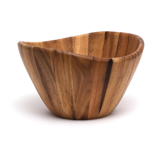 Lipper International Large Wavy Bowl Acacia