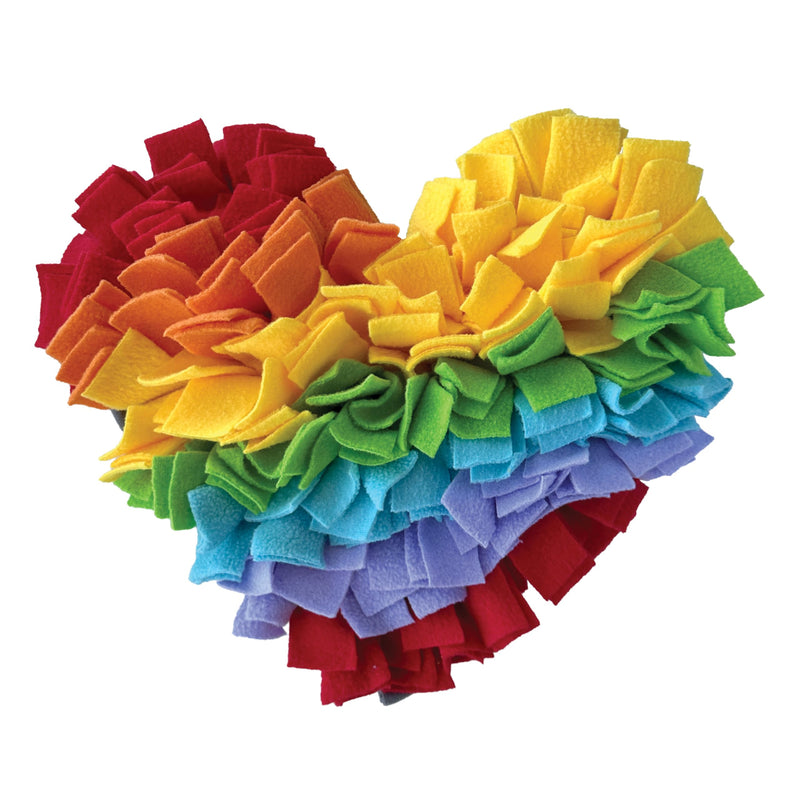 foufouBRAND Heart Rainbow One Love Snuffle Pet Playing Mat, 6.5-inch Length, Pet Accessories