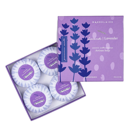 Baudelaire Provence Sante PS Gift Soap Lavender, 2.7oz 4 Bar Gift Box