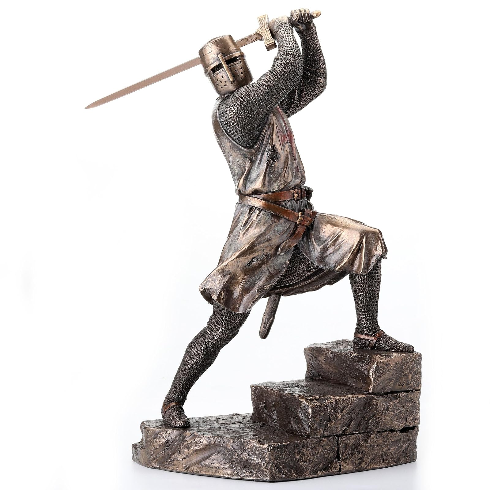 Unicorn Studio Veronese Design Templar Knight Wielding Double Handed Sword Statue