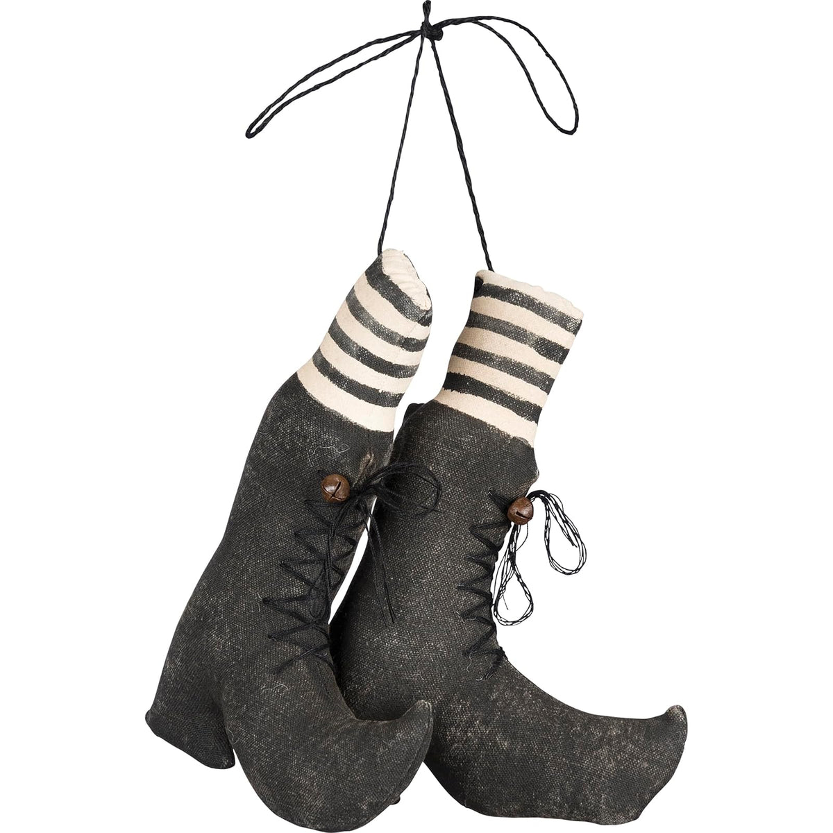 Primitives by Kathy Hanging Ornament, 6" x 8" x 2", White Black