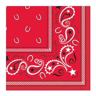 Beistle Disposable Napkin, 6.5", Red, White, Black
