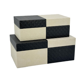 Galt International Storage Box, Large & Small, Black & Cream 2-Tone