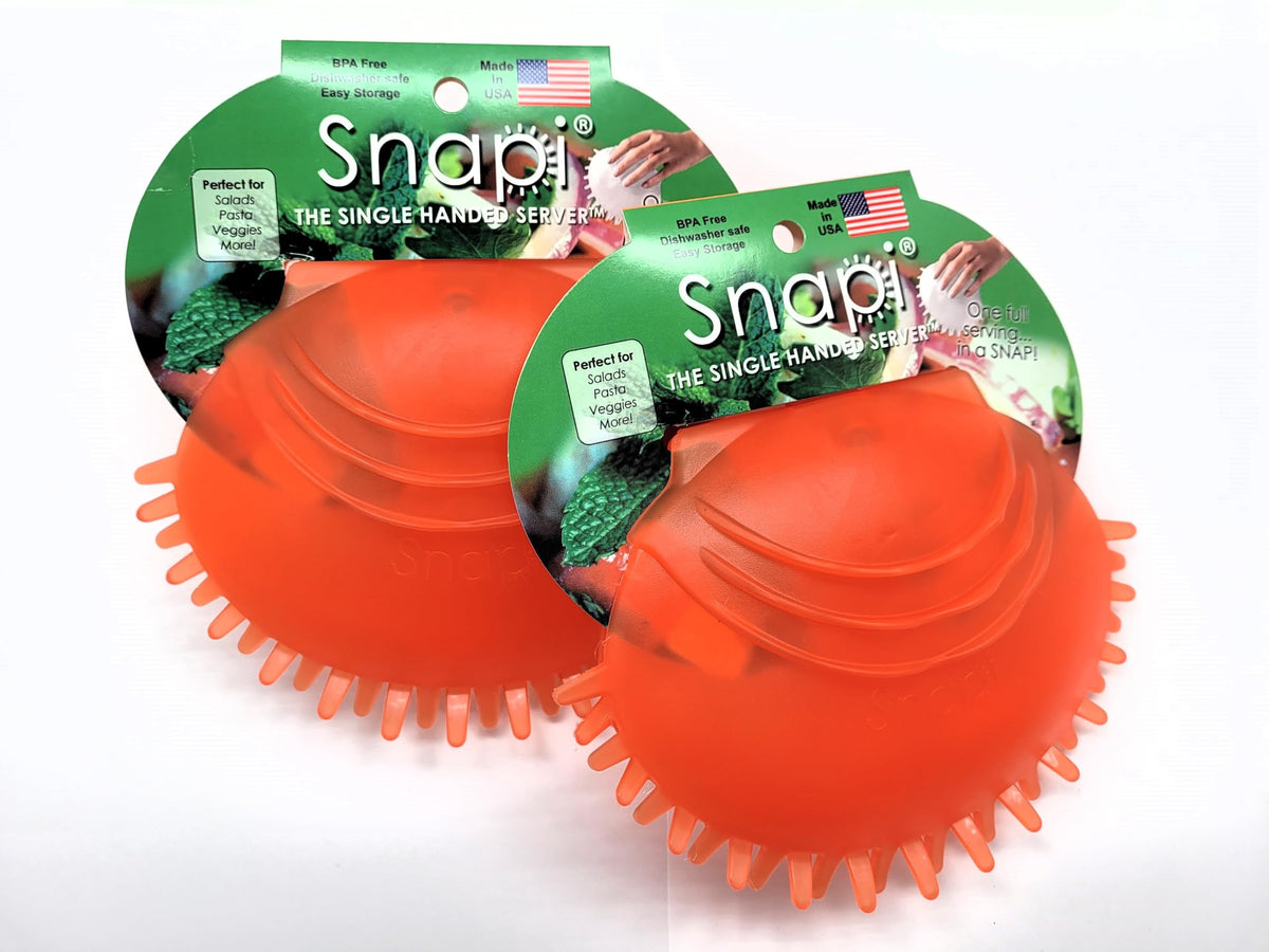Snapi The Single Handed Salad Server, Tangerine, Rubber, Pack of 2