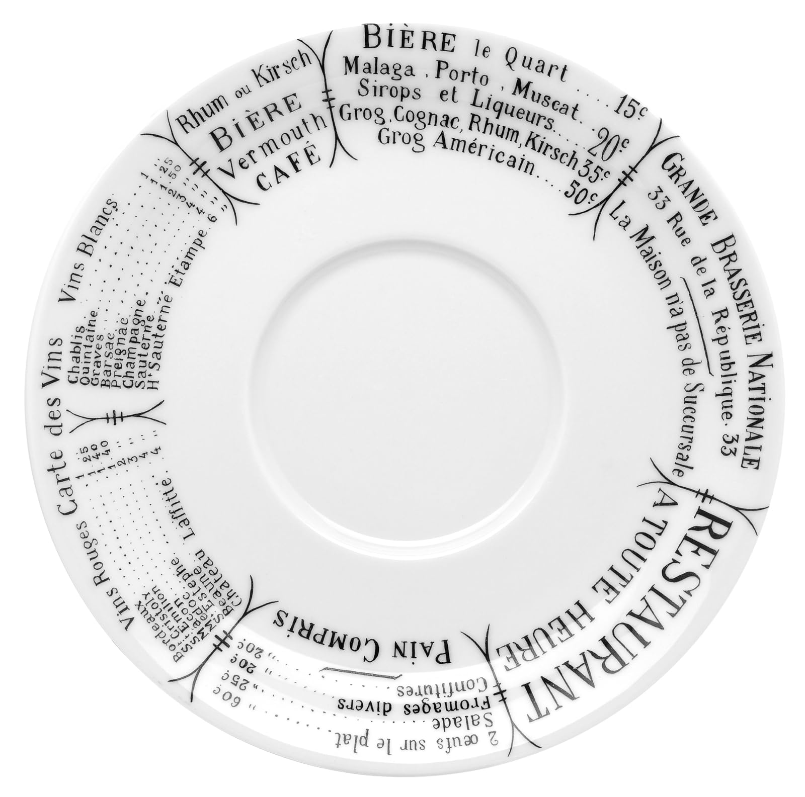 Pillivuyt Brasserie Saucer for Brasserie Breakfast Cup
