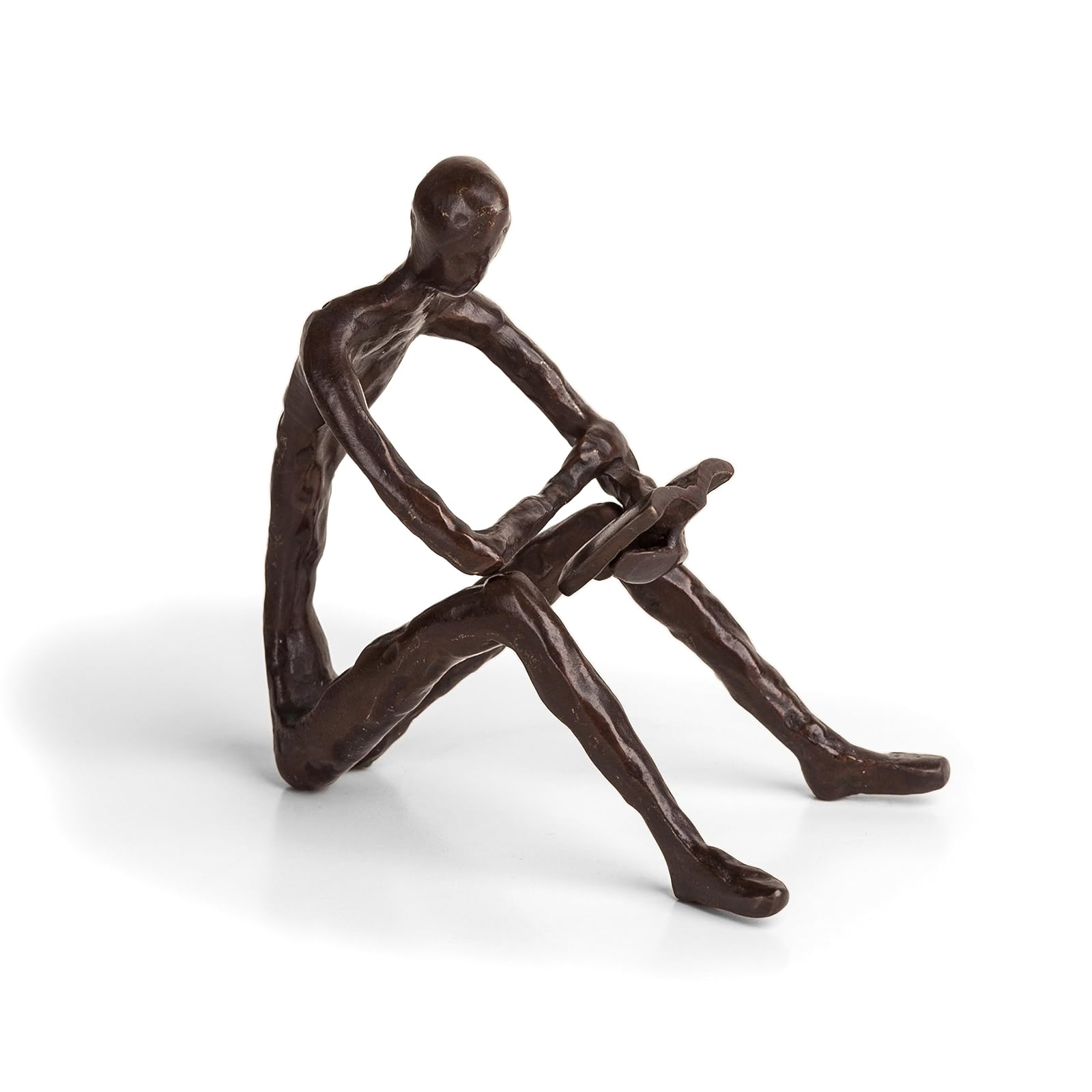 Danya B. ZD14010 Bronze Sculpture of Person Reading a Book √ê Modern and Elegant Design √ê Metal Art - Contemporary Home and Office D≈Ωcor