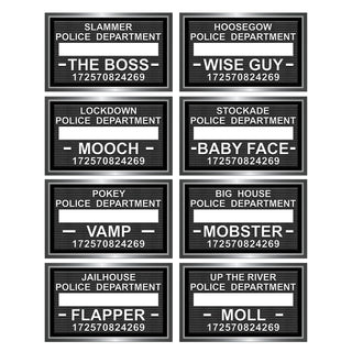 Beistle 53367 Mug Shot Roaring 20's Photo Booth Fun Signs, Black/White, 8 Ct.