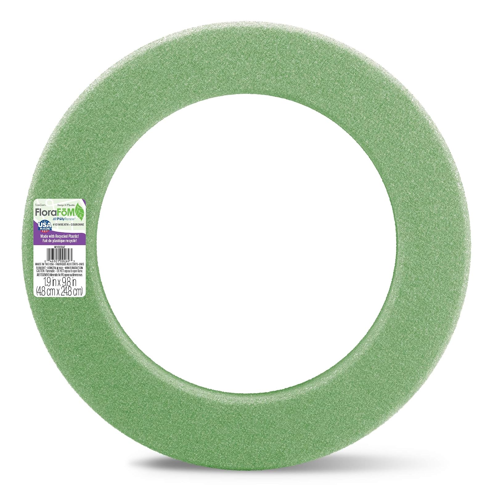 FloraCraft FloraFM Wreath 1.9 Inch x 9.8 Inch Green