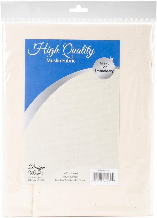 Design Works Crafts Unbleached (One Yard) -Natural Muslin Fabric