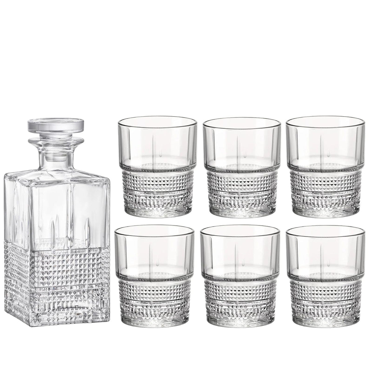 Bormioli Rocco Drinking Cup, 7-Piece Whiskey Set, Clear