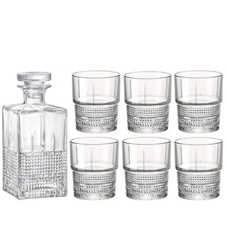 Bormioli Rocco Drinking Cup, 7-Piece Whiskey Set, Clear