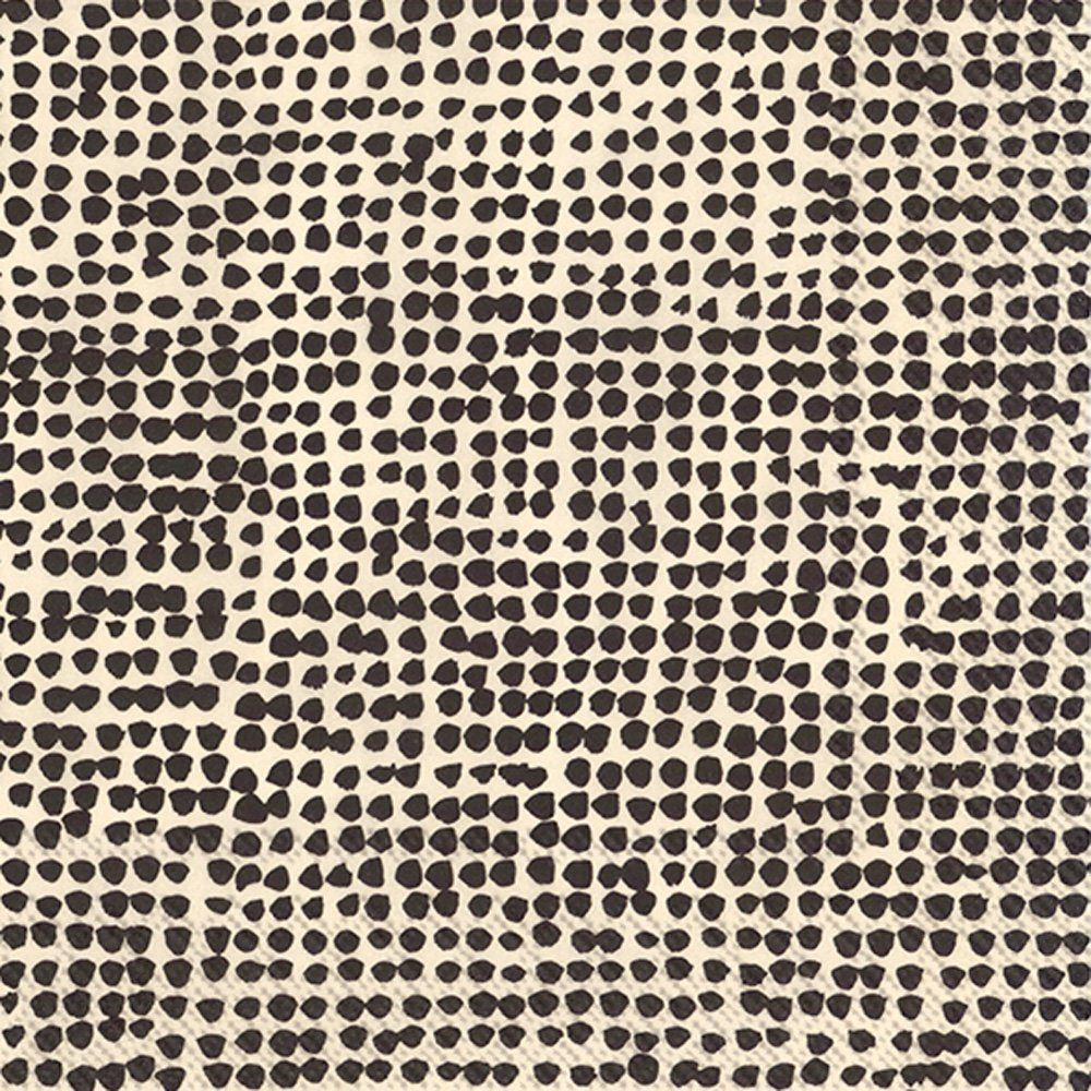 Boston International IHR Marimekko Cocktail Beverage Paper Napkins, 5" x 5", Orkanen Linen/Black