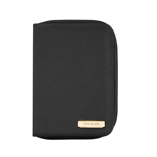 Travelon: RFID Blocking Passport Zip Wallet - Black