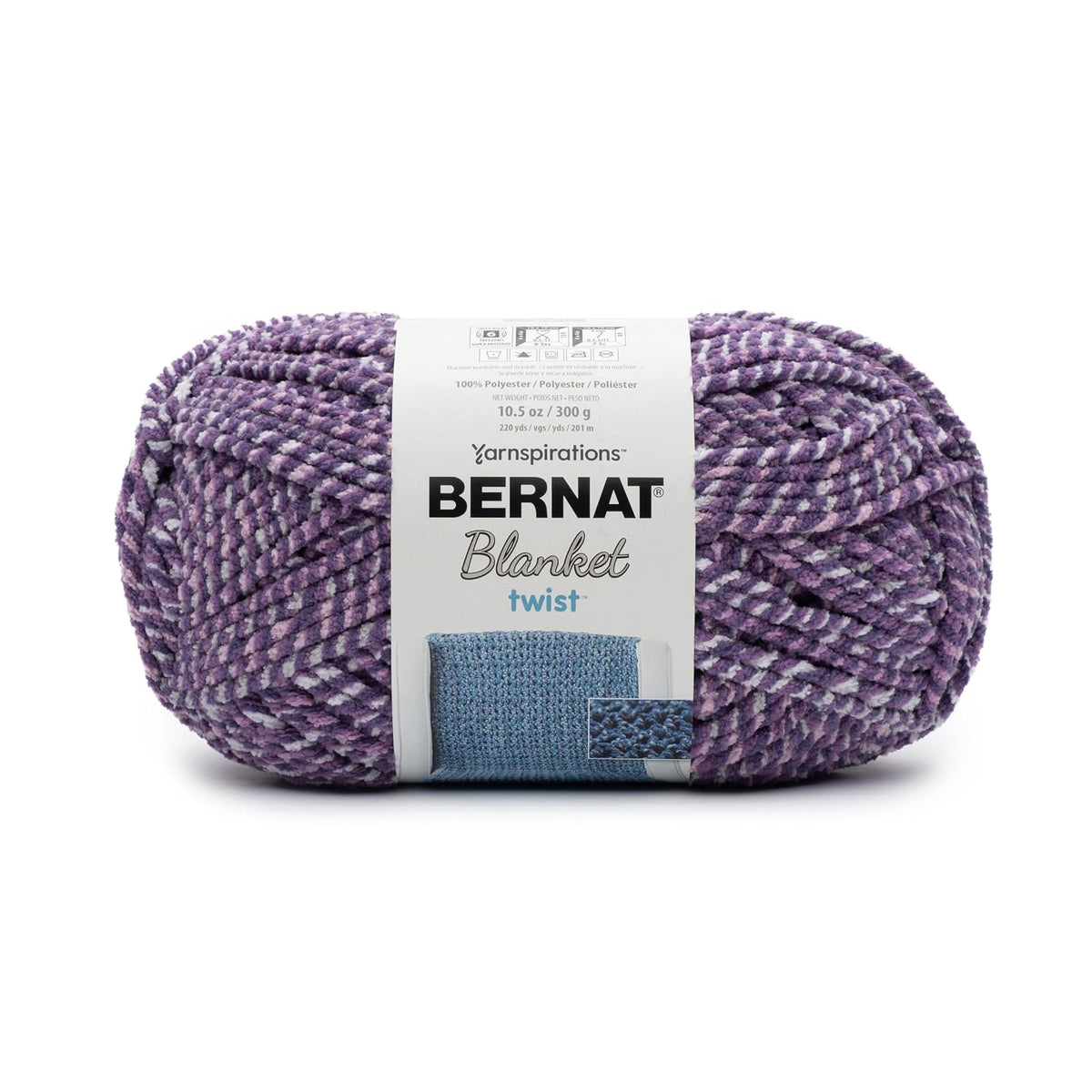 Spinrite Yarns (CA) bernat Blanket Twists Yarn, Grape Kiss, Purple Haze 300g