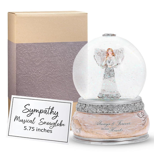 Pavilion - Always &amp; Forever in Our Hearts - 5.75" Musical Amazing Grace Waterglobe Snowglobe Snowstorm 100 mm Collectible Bereavement in Memory Memorial Greif Gift Funeral Present
