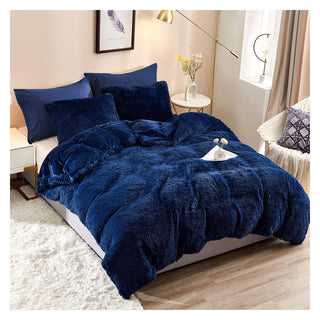 HAOK Bed Linen Set, King (104 in x 90 in), Navy