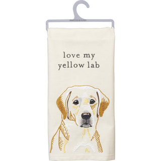 Primitives by Kathy Love My Yellow Lab Dish Towel