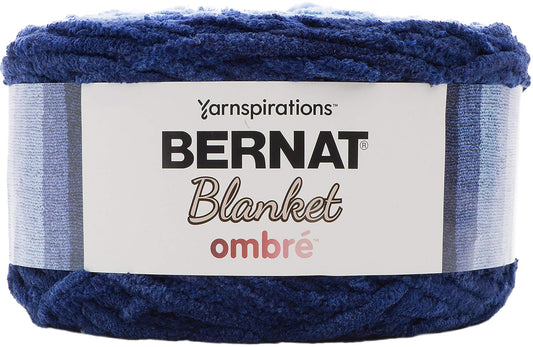 Spinrite Yarns (CA) Bernat Blanket Yarn, Navy Ombre
