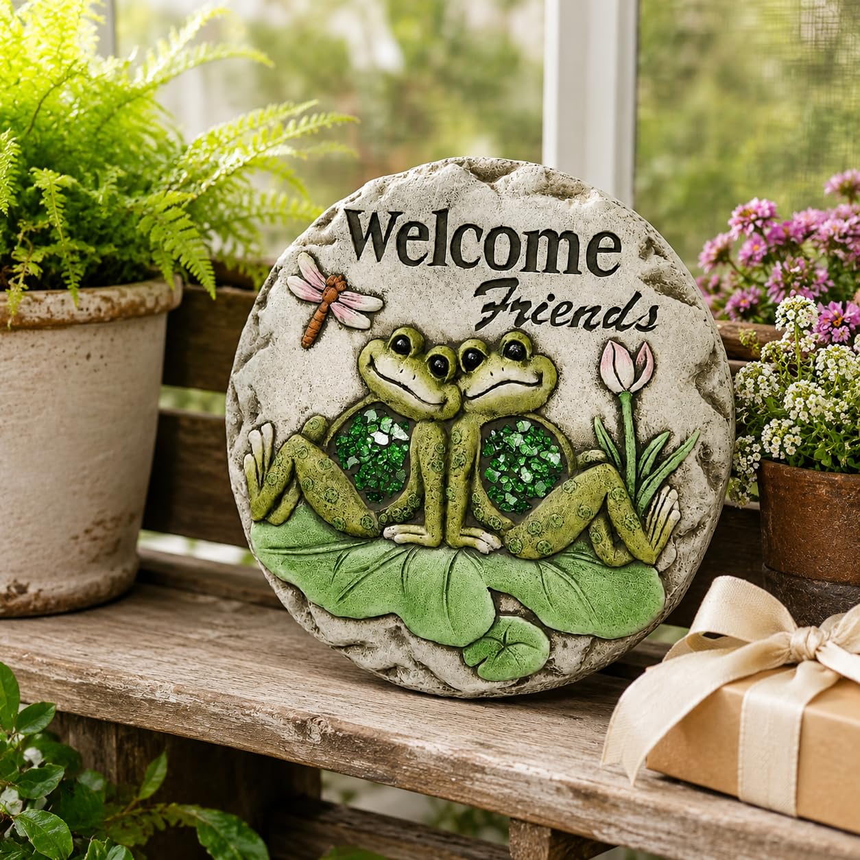 Comfy Hour 10" Frog Garden Stepping Stone