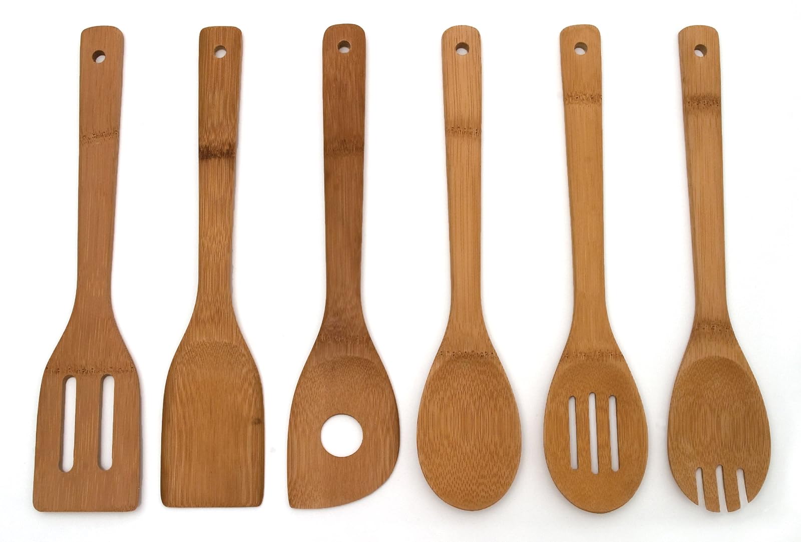 Lipper International 826 Set of 6 Bamboo Kitchen Tools in Mesh Bag