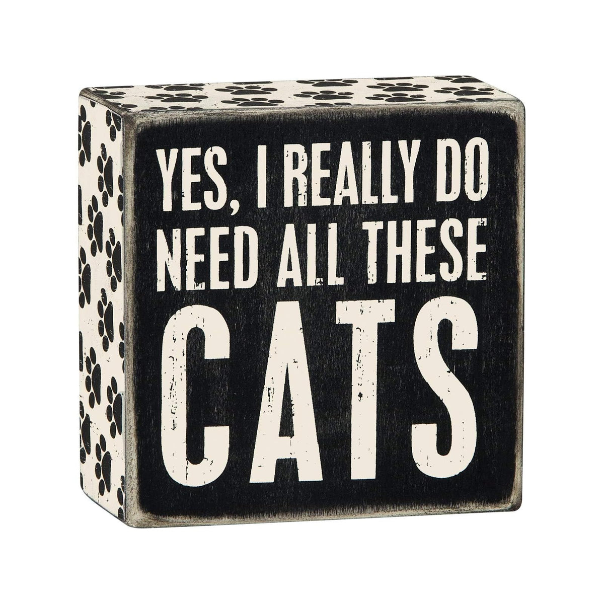 Primitives by Kathy Decorative Signage, 4" square, Yes, Cats