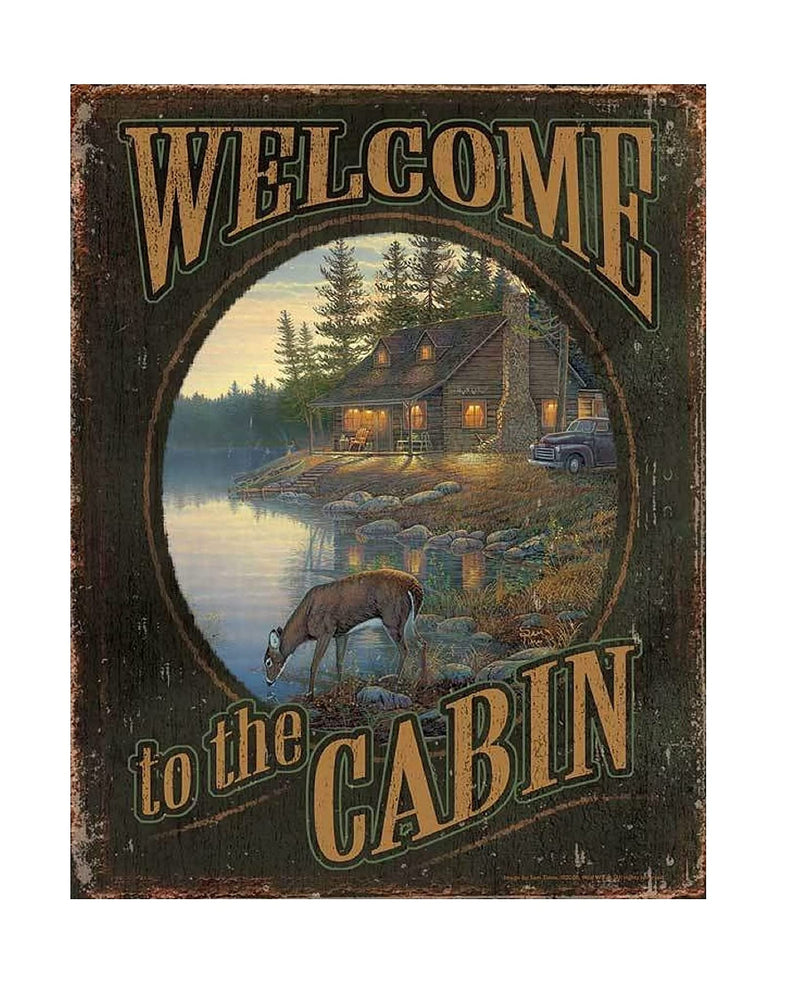 Cabin Tin Sign by Sam Timm