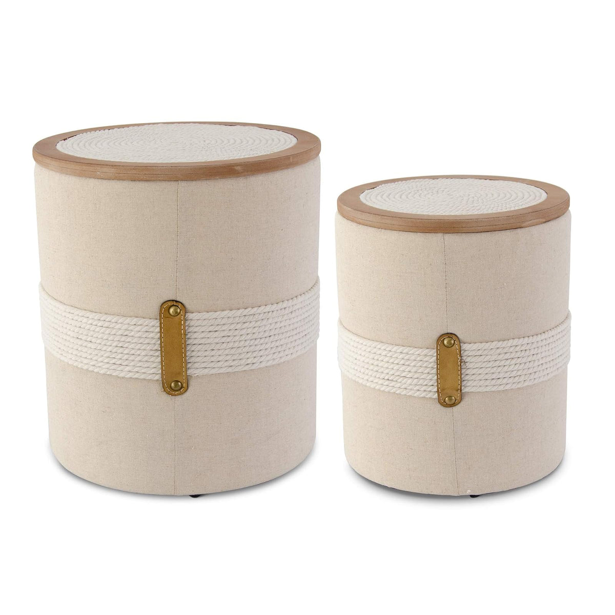 K&K Interiors Ottoman, Small, Tan