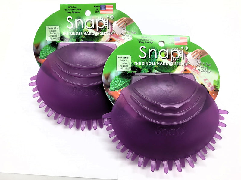 Snapi The Single Handed Salad Server, Grape, Rubber, Pack of 2