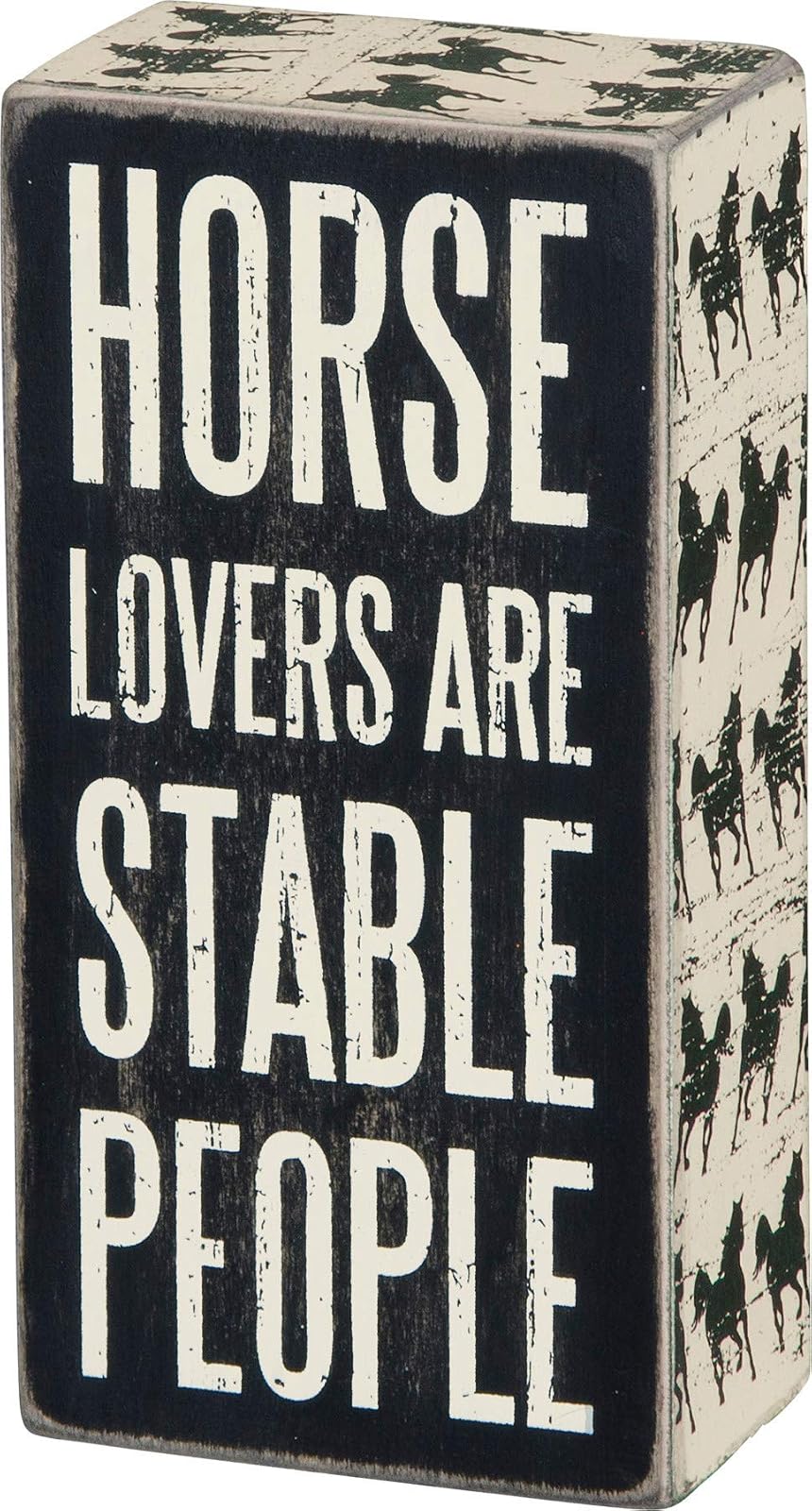 Primitives by Kathy Box Sign 3 by 6-Inch Horse Lovers