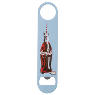 Tablecraft Bottle Opener, 7" Red White Design, Stainless Steel