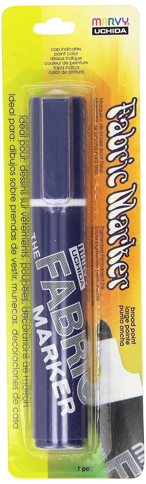 Comfy Hour 7.3 Inch Navy Blue Fabric Marker, Broad Point, Set of 1