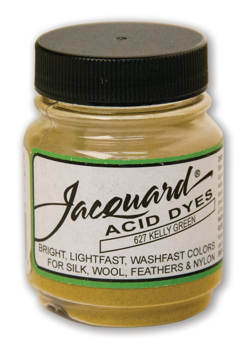 Jacquard Acid Dye for Wool, Silk and Other Protein Fibers, 1/2 Ounce Jar, Concentrated Powder, Kelly Green 627