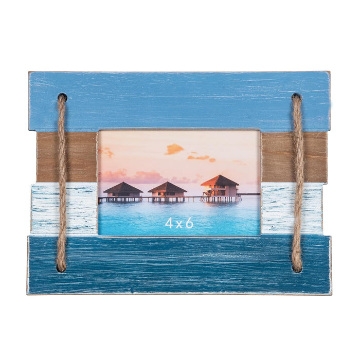 Beachcombers Picture Frame, 10.6 inches x 7.9 inches x 0.6 inches, Blue