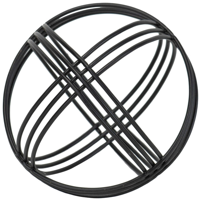 Foreside Home and Garden Modern Black Matte Metal Plaid Pattern Decorative Sculpture Table Top D√©cor