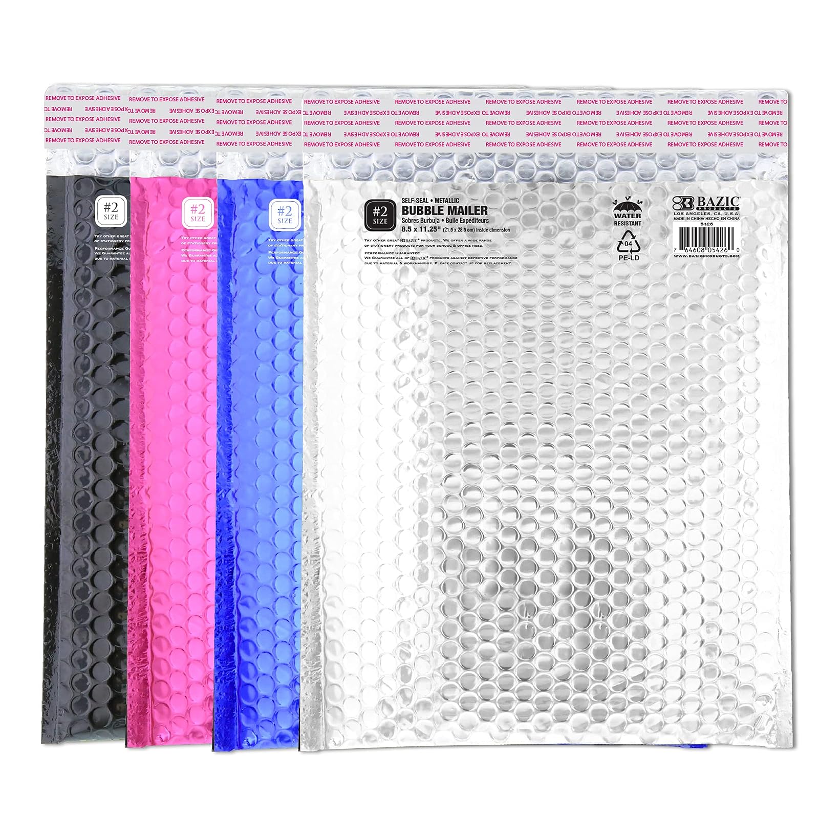 BAZIC Poly Bubble Mailers 8.5"x11.25" #2 Self Seal Closure, Metallic Color Padded Cushion Envelope, Mailing Shipping Envelopes Waterproof Bag, 1-Pack